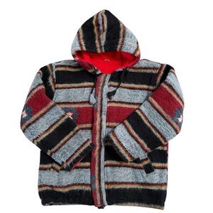 Nepali Wool Hooded Jacket Striped Size Small